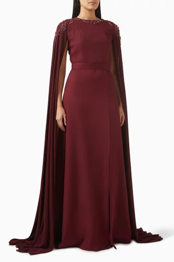 فستان سهرة مطرز بخرز