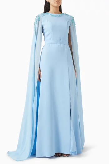 فستان سهرة مطرز بخرز