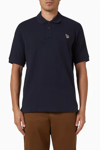 Zebra Logo Polo Shirt in Cotton Pique