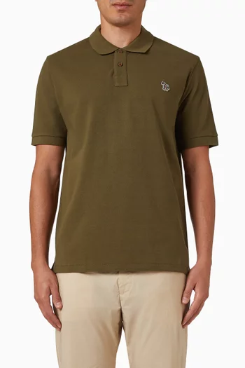 Zebra Polo Shirt in Cotton Pique