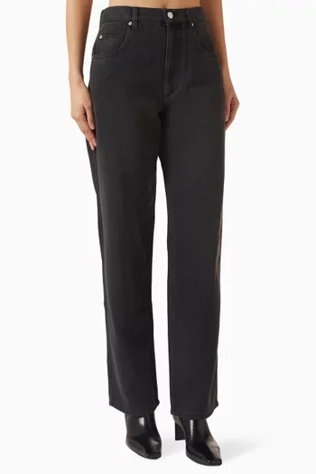 بنطال جينز جيني بقصة ساق مستقيمة دينم