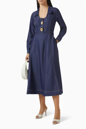 فستان زوي بأزرار