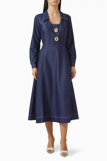 فستان زوي بأزرار