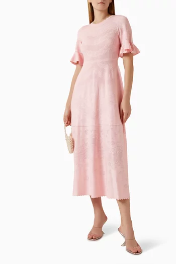 Scallop Lace Pointelle Knit Gown