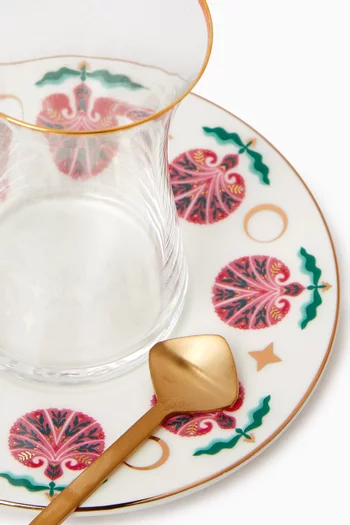 Sahara Rose Istikana Cups & Saucers, Set of 6