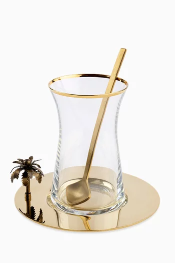 Palm Turkish Cup & Saucer, Set of 6