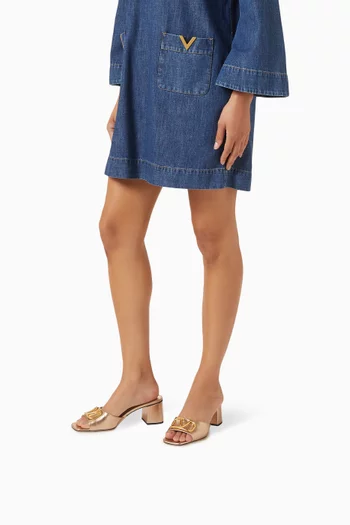 VLogo 60 Signature Slide Sandals in Laminated Nappa