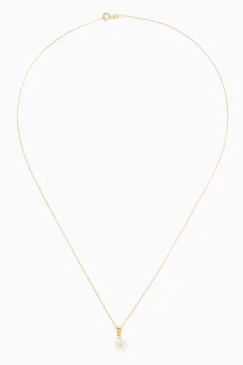 Floral Pearl & Diamond Necklace in 18kt Gold