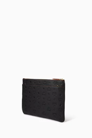 Aren Flat Crossbody Bag in Visetos Leather