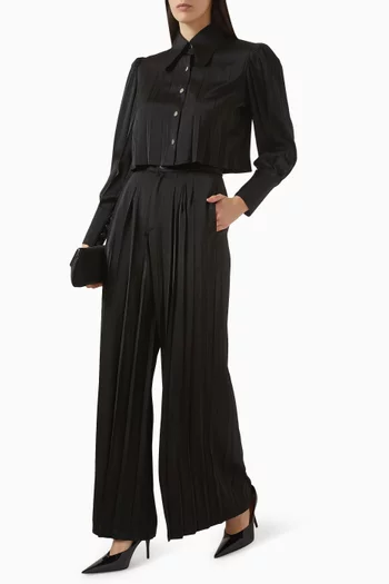 قميص بطيّات حرير