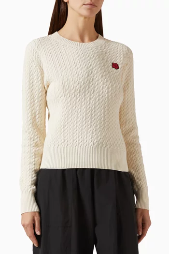 Boke Flower Knit Sweater in Cotton Blend