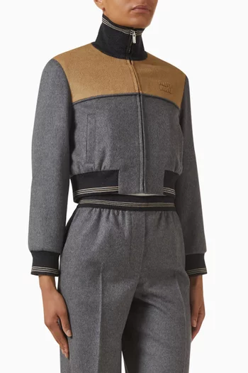 Crop Zip Jacket in Velour