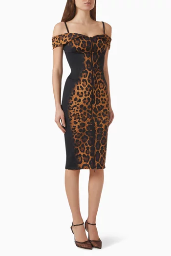 Corset Off-shoulder Dress in Rayon Blend