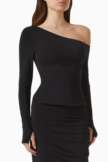 Sculpty One-shoulder Top in Knit Jersey