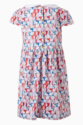Logo-print Collared Dress in Cotton