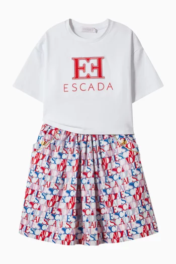 Logo-print Skirt in Cotton