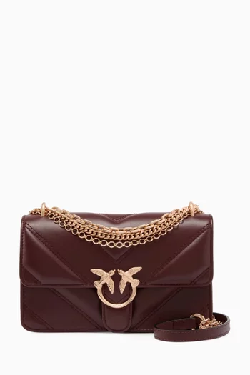 Mini Love One Tripla Crossbody Bag in Quilted Leather