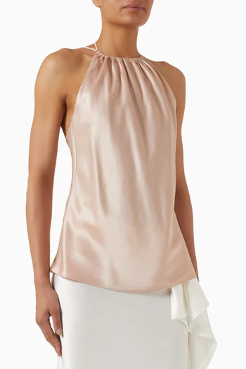 Carota Halter Top in Satin