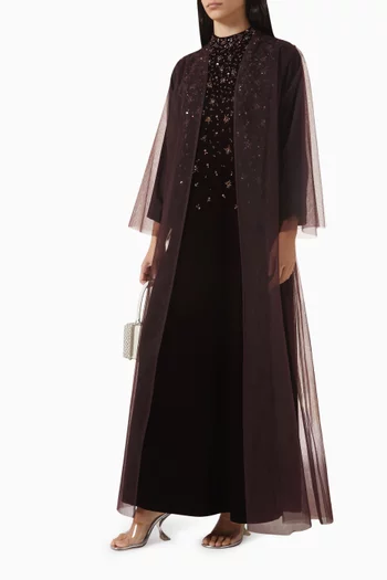 3-piece Abaya Set in Velvet