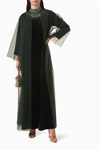 3-piece Abaya Set in Velvet