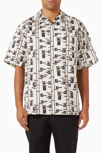 Modernist Printed Shirt in Cotton-blend