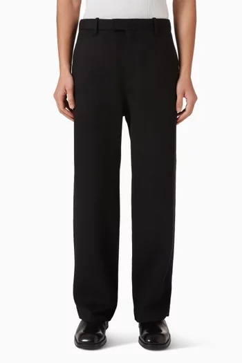 بنطال صوف بوجهين وقصة مستقيمة