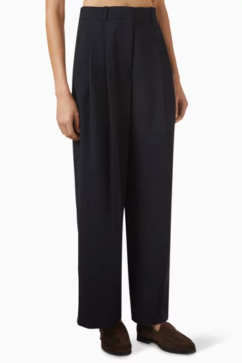 Wide-leg Pants in Wool-blend