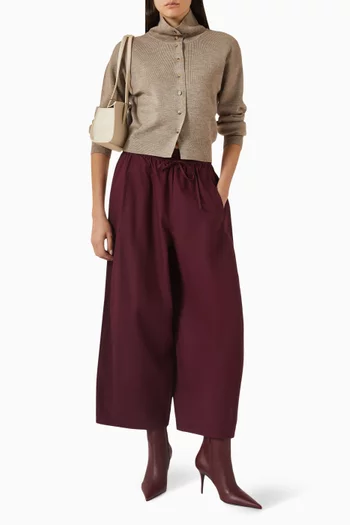 Funnel-neck Cardigan in Merino-wool