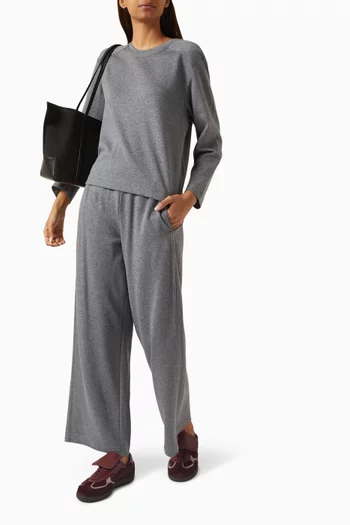 Wide-leg Pants in Cotton-blend