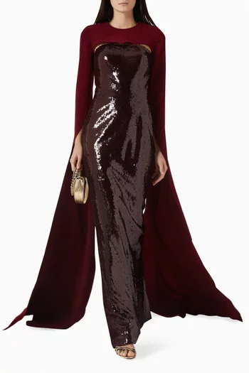 فستان آريا مزين بتطريزات بالترتر