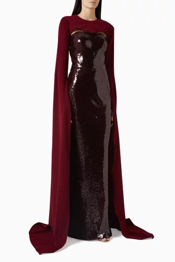 فستان آريا مزين بتطريزات بالترتر