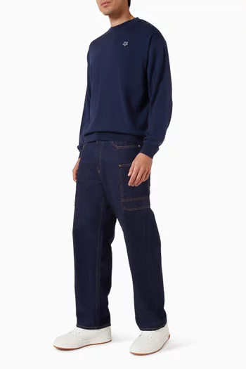 Cartoon Embroidered Sweatshirt in Cotton