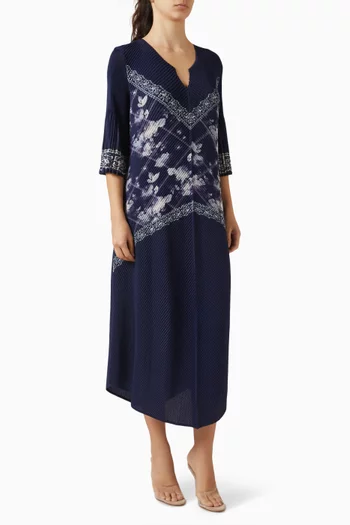 فستان لورين متوسط الطول بطيّات