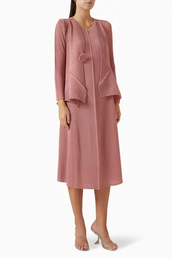 طقم جاكيت وفستان كارا متوسط الطول