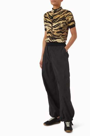 Tiger Mockneck Top in Viscose Blend
