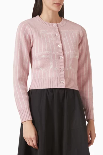 Trompe-l'œil Cardigan in Wool Blend