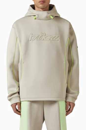 كنزة بغطاء رأس قماش شبكي بملمس بارز من مجموعة بروجكت فروج