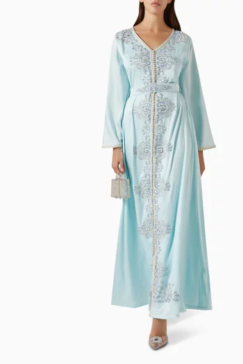 Embroidered Belted Kaftan