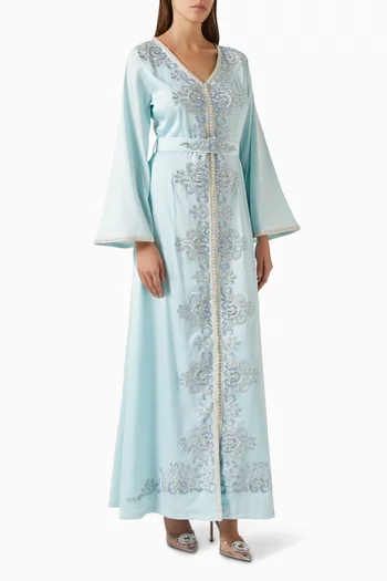 Embroidered Belted Kaftan