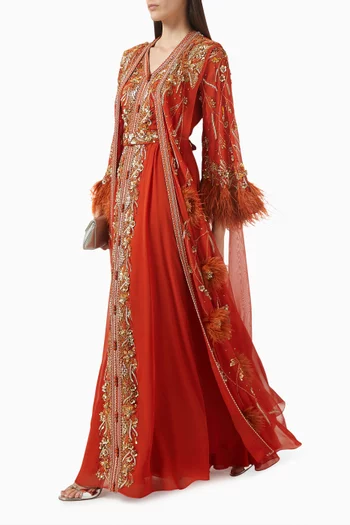 طقم قفطان مطرز، قطعتان