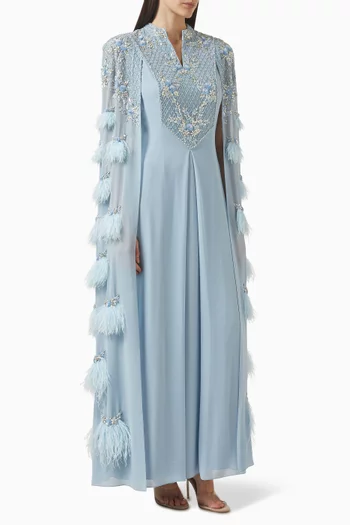 Fringe-trim Cape Kaftan