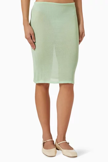 تنورة صوفيا منسوجة متوسطة الطول