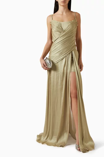 Sequence Slit Gown in Charmeuse