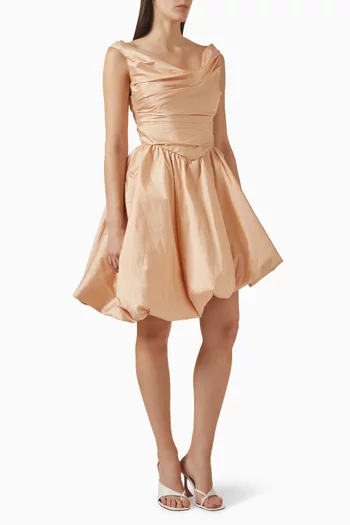 À Demi Cowl-neck Dress in Taffeta