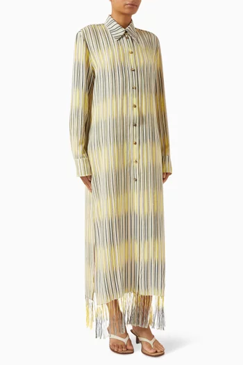 Teal Stripe Longline Shirt