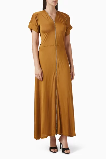 فستان بسحّاب فيسكوز جيرسيه