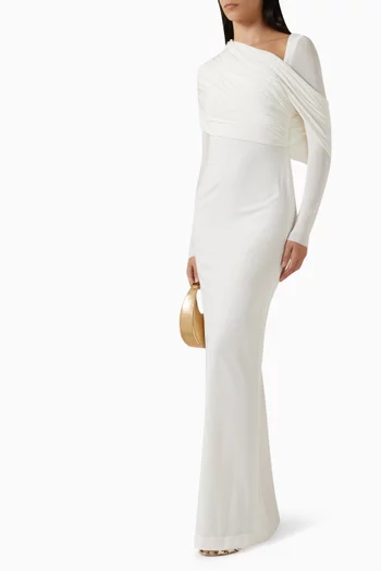 فستان بشال غير متماثل