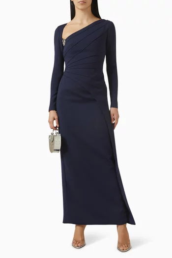 Asymmetric-neck Dress