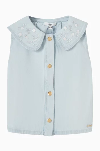 بلوزة بياقة وصف أزرار