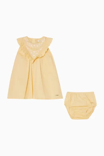 Embroidered Dress & Bloomers Set